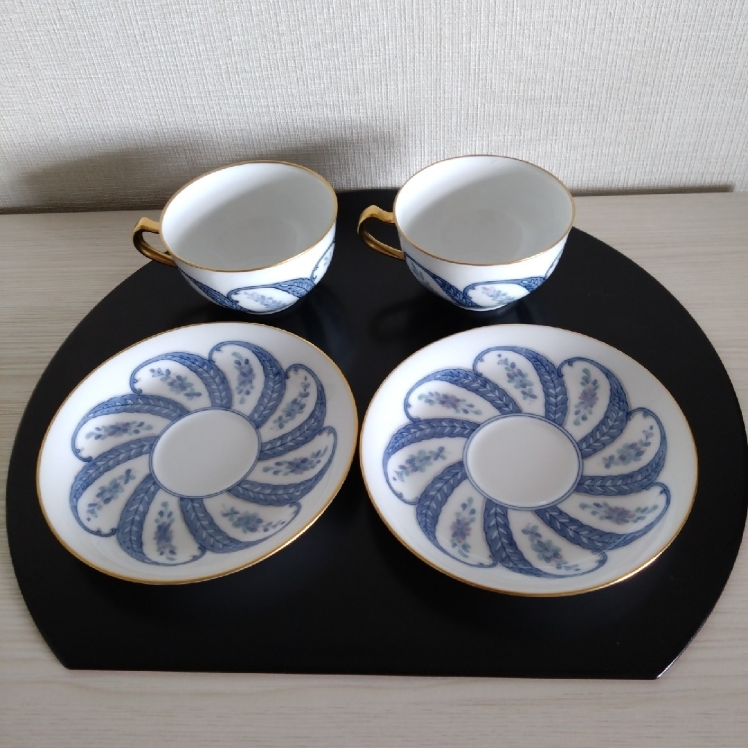 大倉陶園 - ☆中古美品!☆大倉陶園 呉須更紗 カップ&ソーサー 2 大倉陶園 - ☆中古美品!☆大倉陶園 呉須更紗 カップ&ソーサー 2