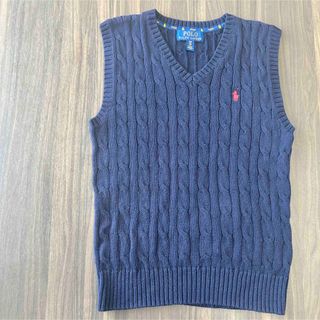 ポロラルフローレン(POLO RALPH LAUREN)の早い者勝ち！美品！ポロラルフローレン　ネイビー　ニットベスト　140 赤ポニー(ニット)