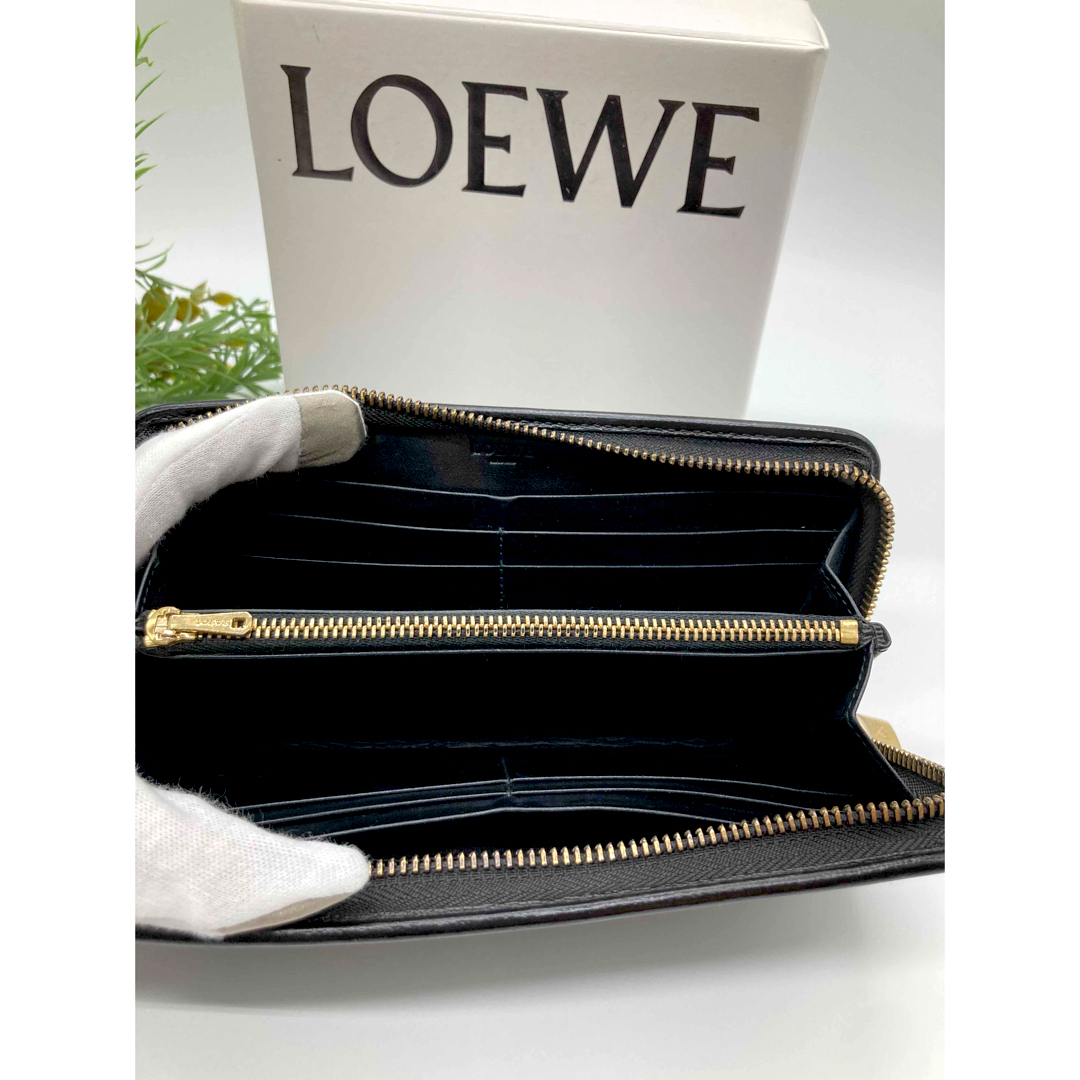 【美品】LOEWE ロエベ 長財布 ブラック ラウンドジッパー