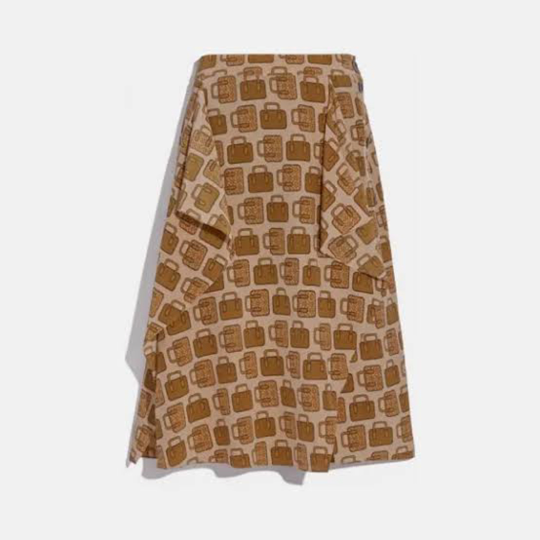 COACH(コーチ)の【COACH】Bag print Draped Midi Skirt レディースのスカート(ひざ丈スカート)の商品写真