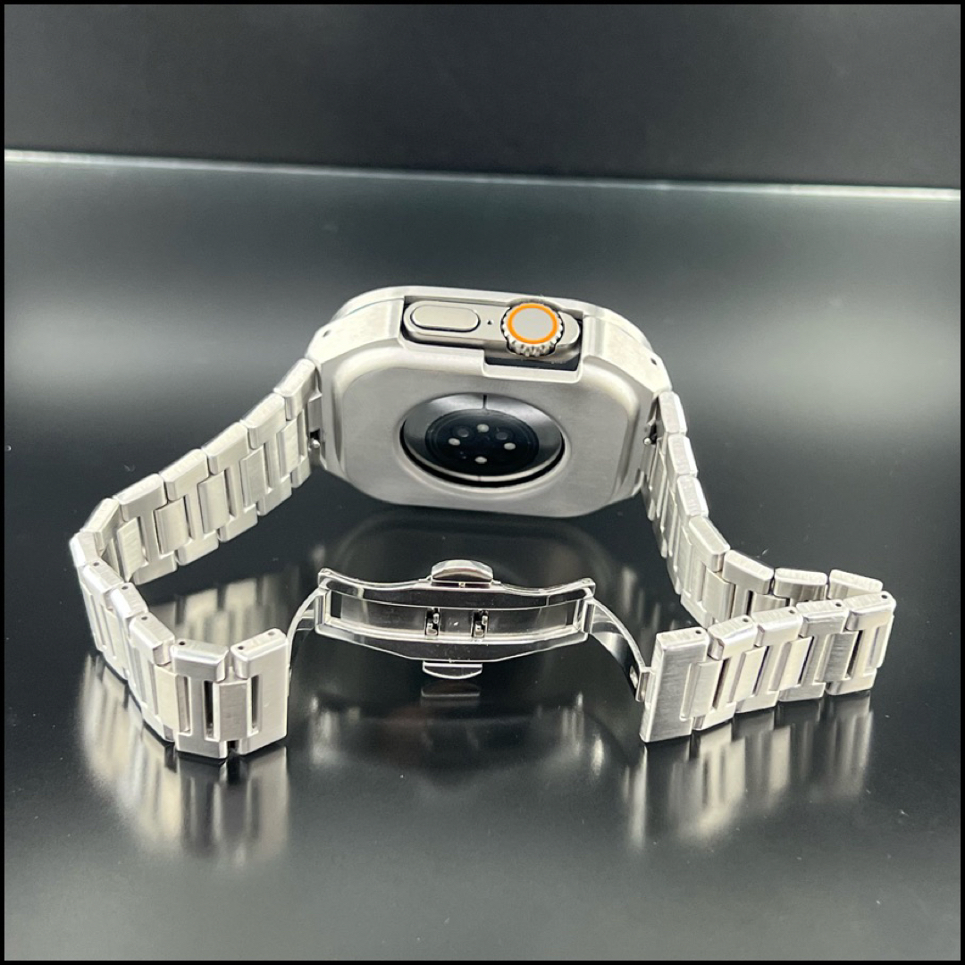 Apple Watch(アップルウォッチ)のウルトラ　ultra アップルウォッチ　ステンレスケース　ベルト メンズの時計(その他)の商品写真