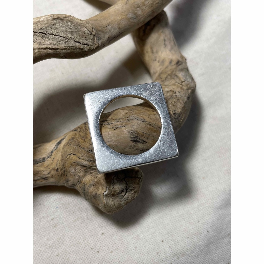 スクエアギフトお洒落　ハンドメイド手作りKarenSILVER高純度13号ポ49 メンズのアクセサリー(リング(指輪))の商品写真
