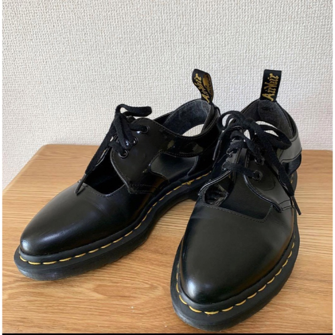 ドクターマーチン】 24cm レザーエナメル 切り替え レースアップ-