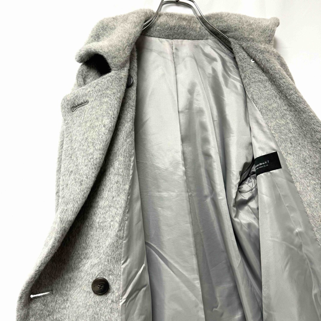 COMME CA DU MODE(コムサデモード)の美品　Gabardine K.T　アルパカ　ロングコート　サイズ9号　グレー レディースのジャケット/アウター(ロングコート)の商品写真