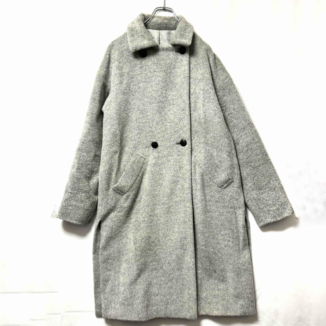 COMME CA DU MODE(コムサデモード)の美品　Gabardine K.T　アルパカ　ロングコート　サイズ9号　グレー レディースのジャケット/アウター(ロングコート)の商品写真