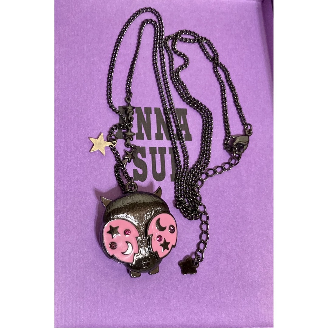 アクセサリーANNA SUI ネックレス　フクロウ　マトリョーシカ　ロケットペンダント　レア