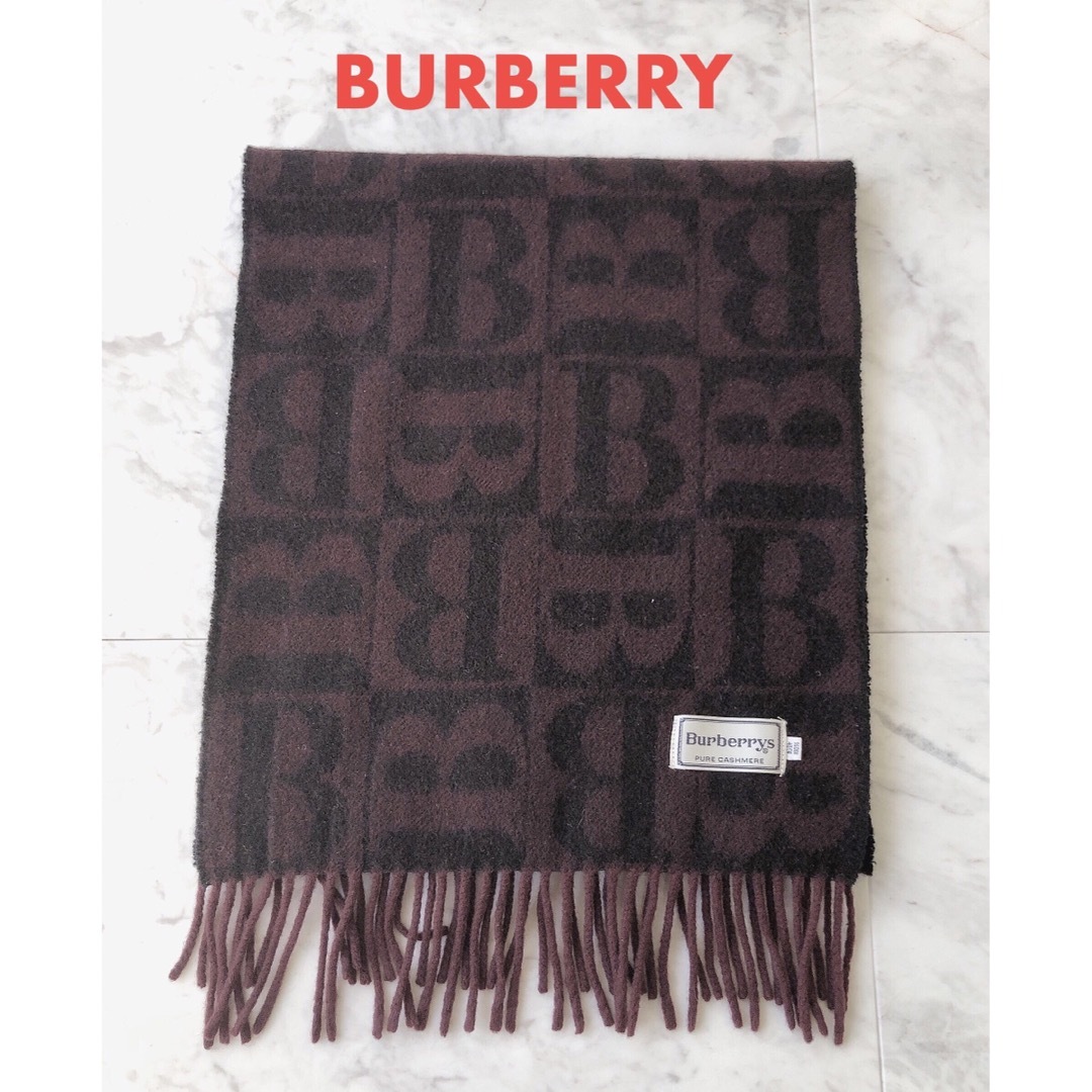 BURBERRY - 【Burberrys】バーバリー/カシミヤ100%/マフラー/ロゴ/レア