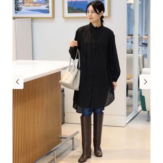 ビームス(BEAMS)のフリルネック ロングシャツ(シャツ/ブラウス(長袖/七分))