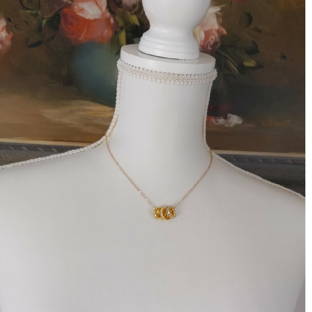 1リングのネックレス　ゴールド ハンドメイドのアクセサリー(ネックレス)の商品写真