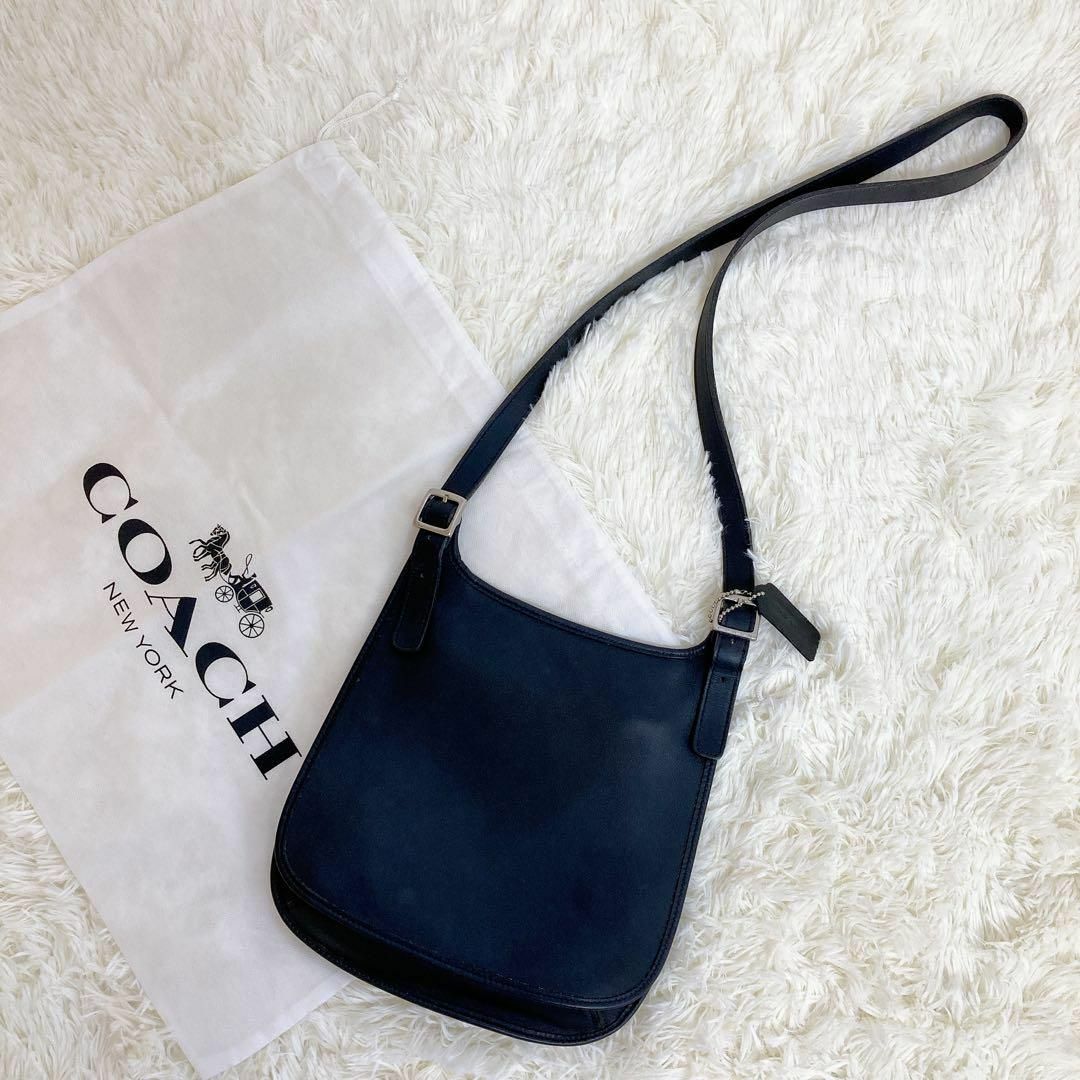 美品 COACH オールドコーチ ショルダーバッグ ブラック グラブタン レザー-