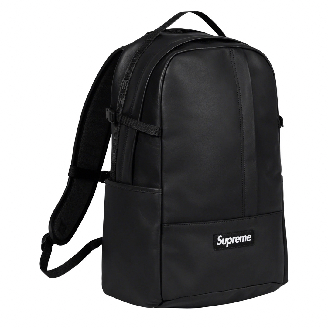 新品　新作　supreme Leather Backpack Black