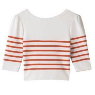 ボーダーズアットバルコニー(BORDERS at BALCONY)の【ボーダーズアットバルコニー】BORDER ROUND NECK MINI 38(ニット/セーター)