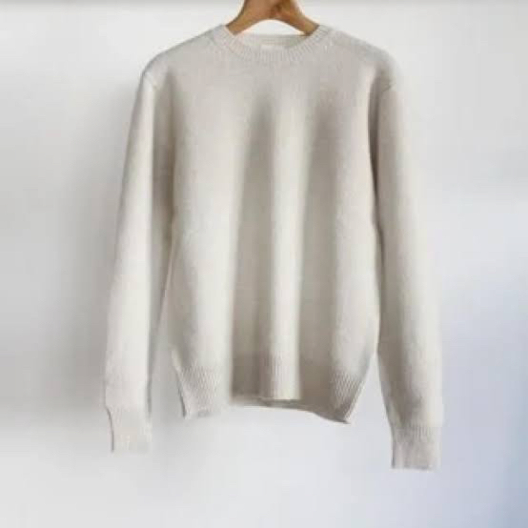 【美品】COMOLI ラムズウールクルーネックニット IVORY