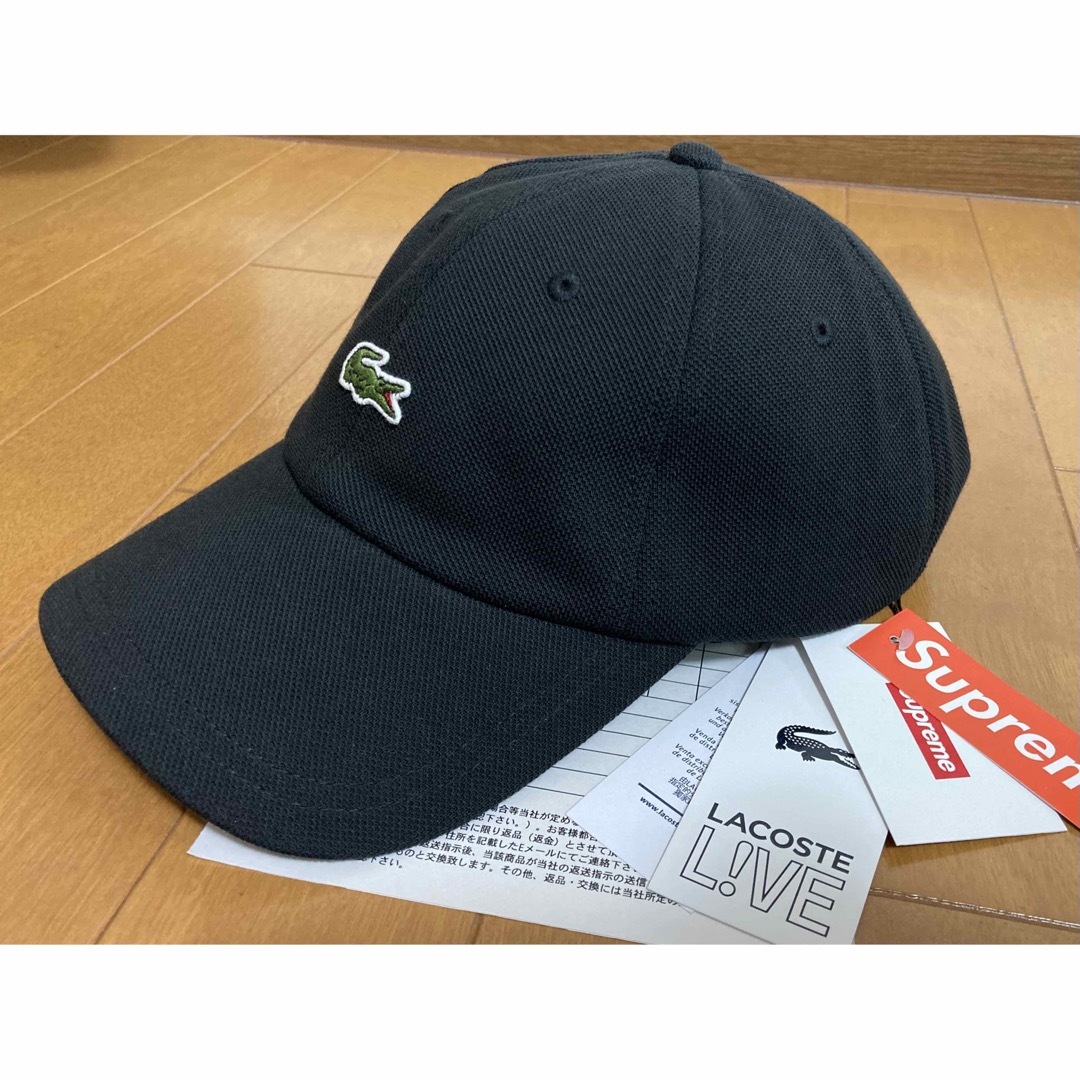 19AW Supreme LACOSTE Pique 6-Panel BLACK