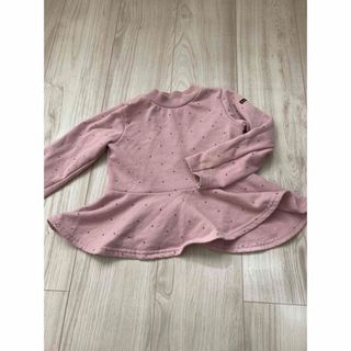 ブランシェス(Branshes)の【used⑅︎】ブランシェス　トレーナー　ペプラム　ドット　ピンク　110(Tシャツ/カットソー)