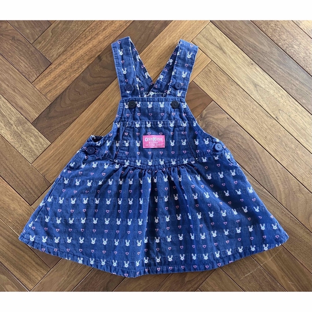 OshKosh(オシュコシュ)の oshkosh  ハートバニージャンスカ　24m キッズ/ベビー/マタニティのキッズ服女の子用(90cm~)(ワンピース)の商品写真