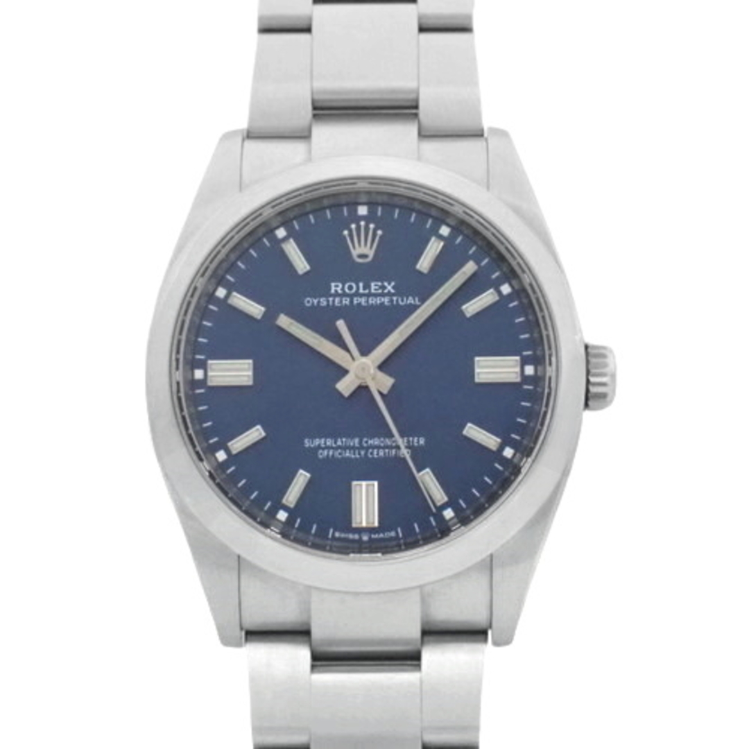 ロレックス オイスターパーペチュアル 自動巻き 腕時計 ステンレススチール SS ブルー ランダム番 2020年9月購入 126000 メンズ 40802069677【アラモード】