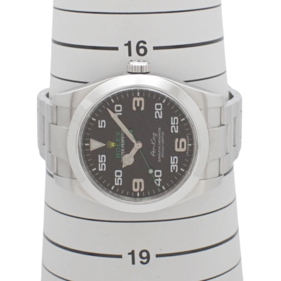 ロレックス エアキング 自動巻き 腕時計 ステンレススチール SS ブラック ランダム番 2018年6月購入 116900 メンズ 40802073275【アラモード】