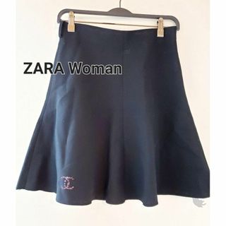 ザラ(ZARA)のZARA　WOMAN　　スウェット生地　切りっぱなしスカート　Lサイズ(ミニスカート)