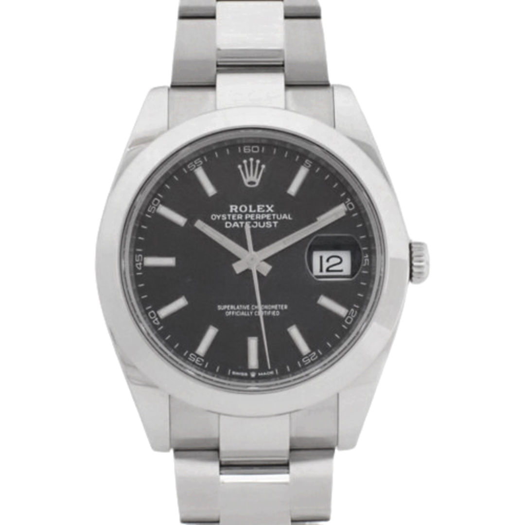 薄いスレバックルロレックス デイトジャスト 41 自動巻き 腕時計 オイスター ステンレススチール SS ブラック ランダム番 2022年6月購入 126300 メンズ 40802073227【アラモード】