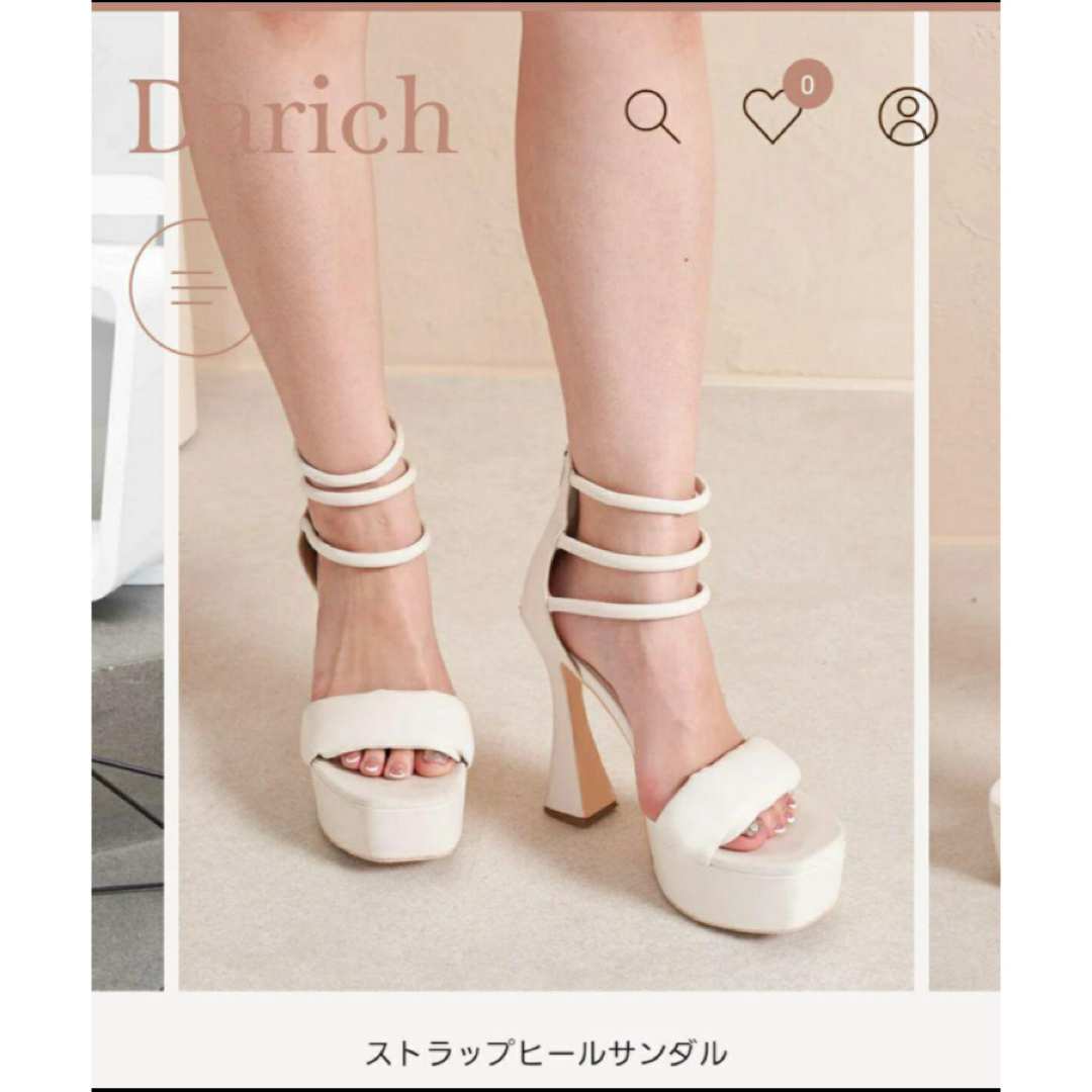 Darich(ダーリッチ)のDarich ダーリッチ　ストラップヒールサンダル　ホワイト レディースの靴/シューズ(サンダル)の商品写真
