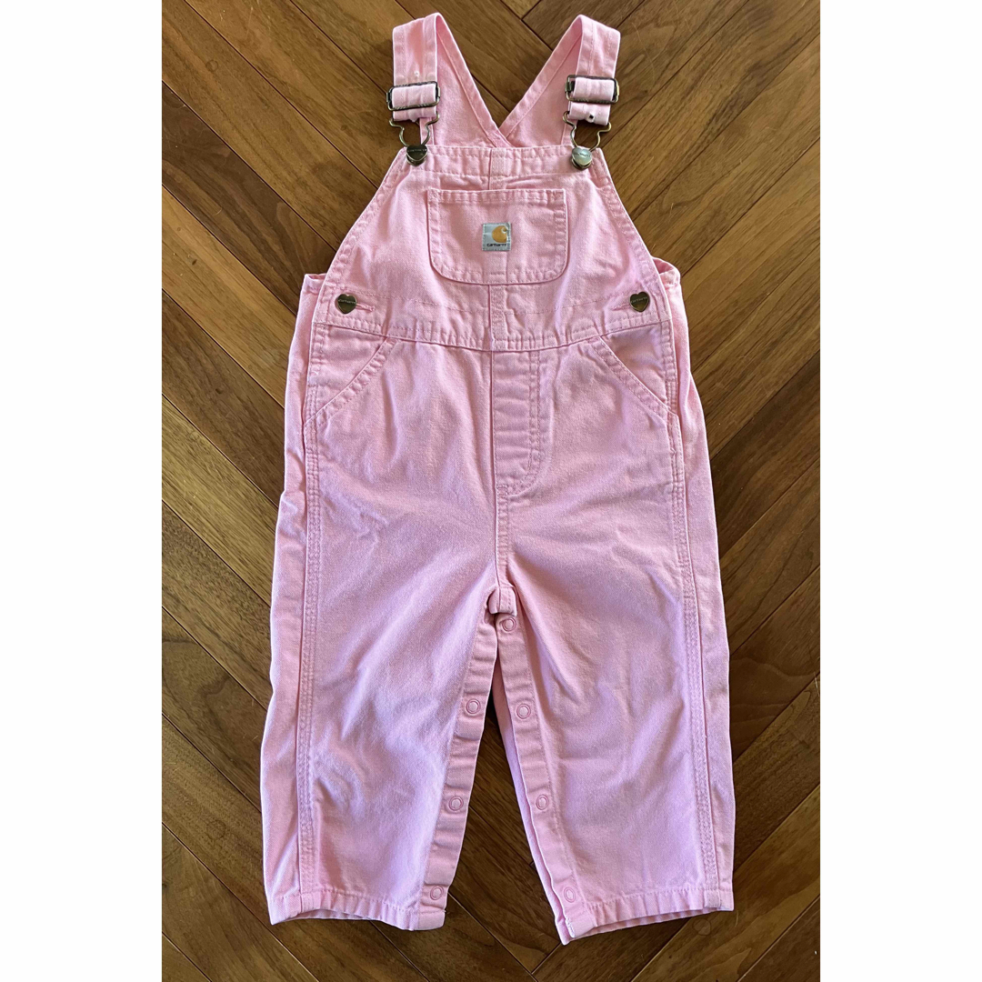 carhartt - カーハート ハートボタンピンクオーバーオールの通販 carhartt - カーハート ハートボタンピンクオーバーオールの通販