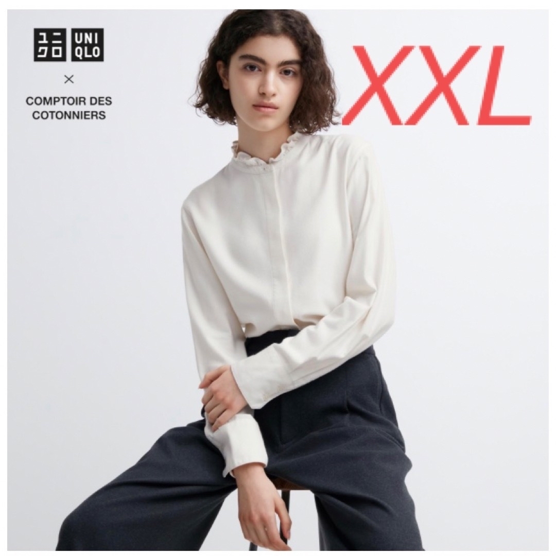 ユニクロ コントワーデコトニエ ソフトブラッシュドスタンドカラーシャツ XXL