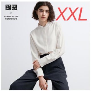 UNIQLO - イネス コットンフリルシャツの通販 by mipshop｜ユニクロ ...