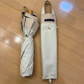 芦屋ロサブラン 完全遮光日傘 USED品 ショートサイズ コンビ ブラック×ベージュ UVカット 遮熱 50cm KR S9854