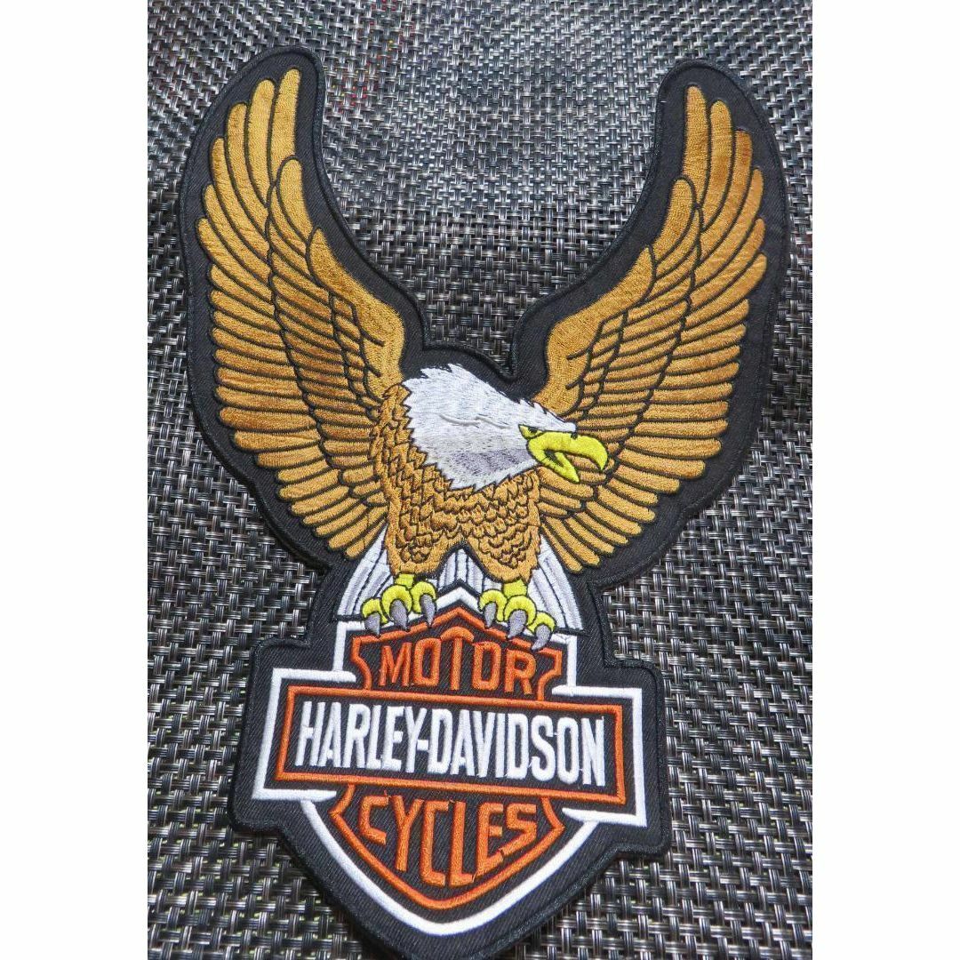 特大Harley白頭鷲茶翼HD◇新品ハーレーダビッドソン刺繍ワッペン 特大Harley白頭鷲茶翼HD◇新品ハーレーダビッドソン刺繍ワッペン