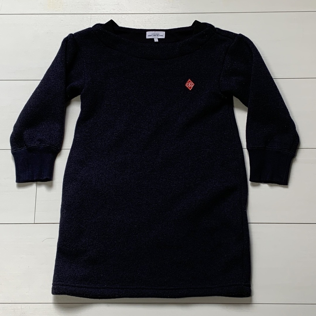 UNITED ARROWS green label relaxing(ユナイテッドアローズグリーンレーベルリラクシング)のグリーンレーベルリラクシング ニットワンピース 紺色 115㎝ キッズ/ベビー/マタニティのキッズ服女の子用(90cm~)(ワンピース)の商品写真