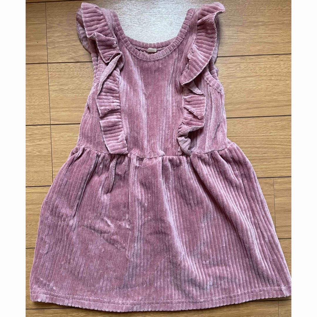 西松屋(ニシマツヤ)の女の子コーデュロイワンピース90cm キッズ/ベビー/マタニティのキッズ服女の子用(90cm~)(ワンピース)の商品写真