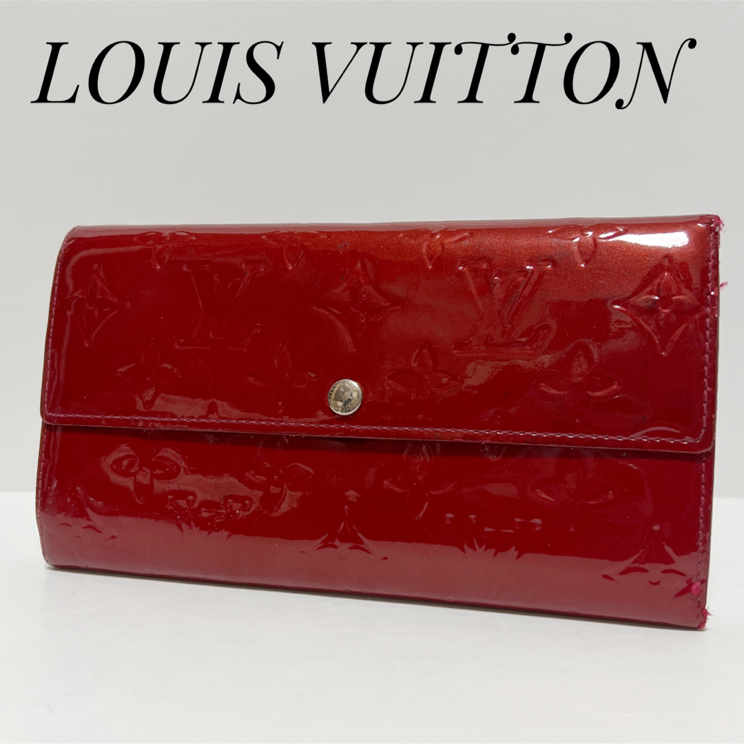 華やか✨ LOUIS VUITTON ルイヴィトン✨長財布 レッド ヴェルニ