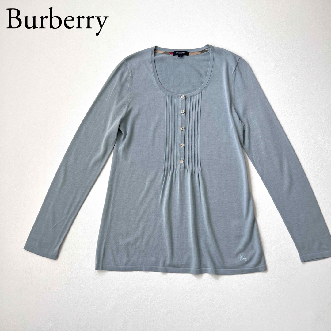 BURBERRY(バーバリー)の美品　BURBERRY LONDON バーバリー　シルクニット　カシミヤ混 レディースのトップス(ニット/セーター)の商品写真