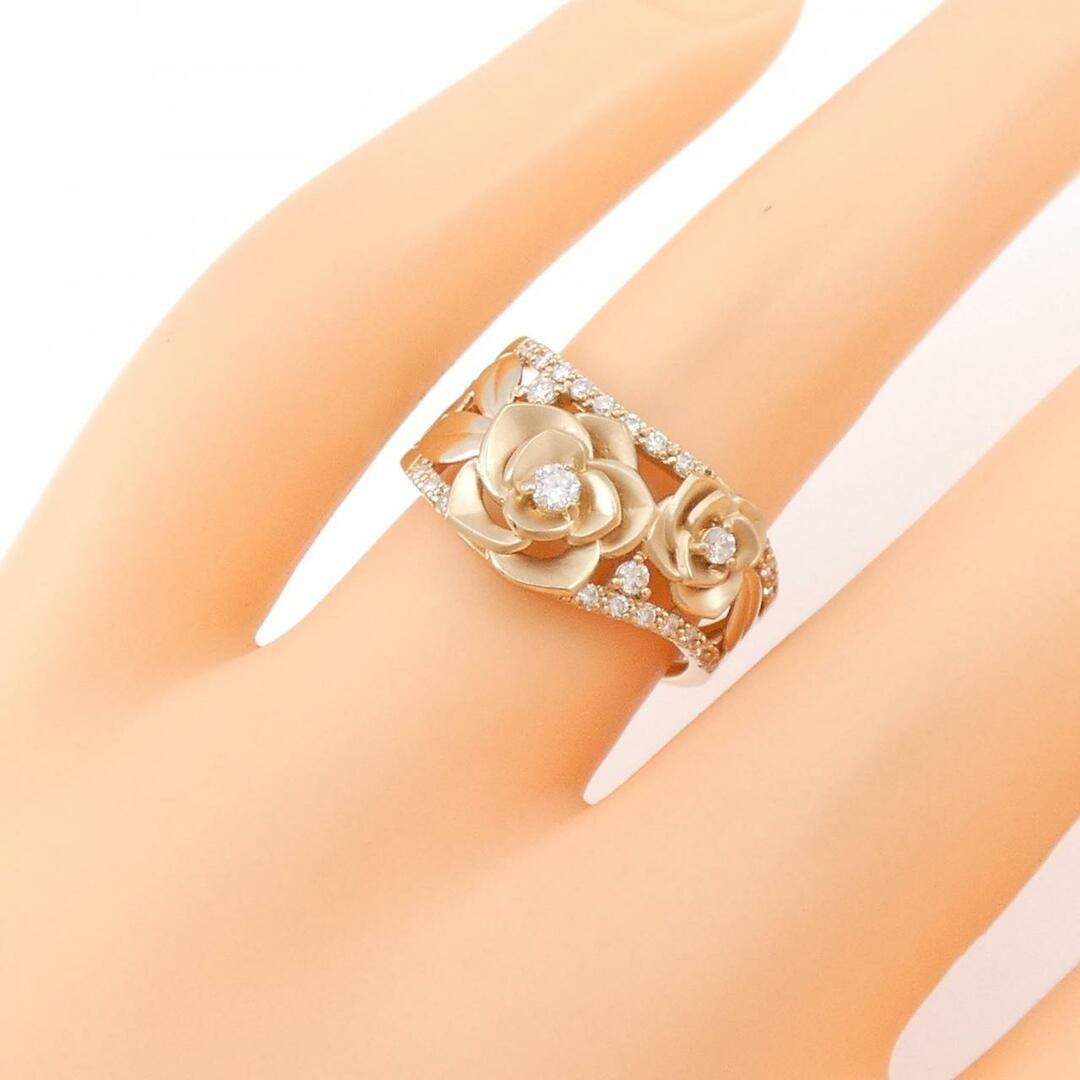 K18PG ローズ ダイヤモンド リング 0.23CT レディースのアクセサリー(リング(指輪))の商品写真