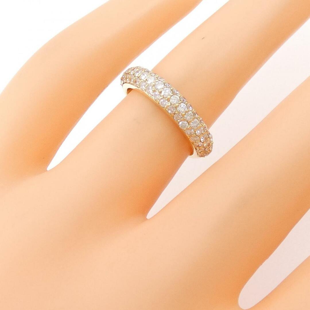 K18YG パヴェ ダイヤモンド リング 0.77CT レディースのアクセサリー(リング(指輪))の商品写真