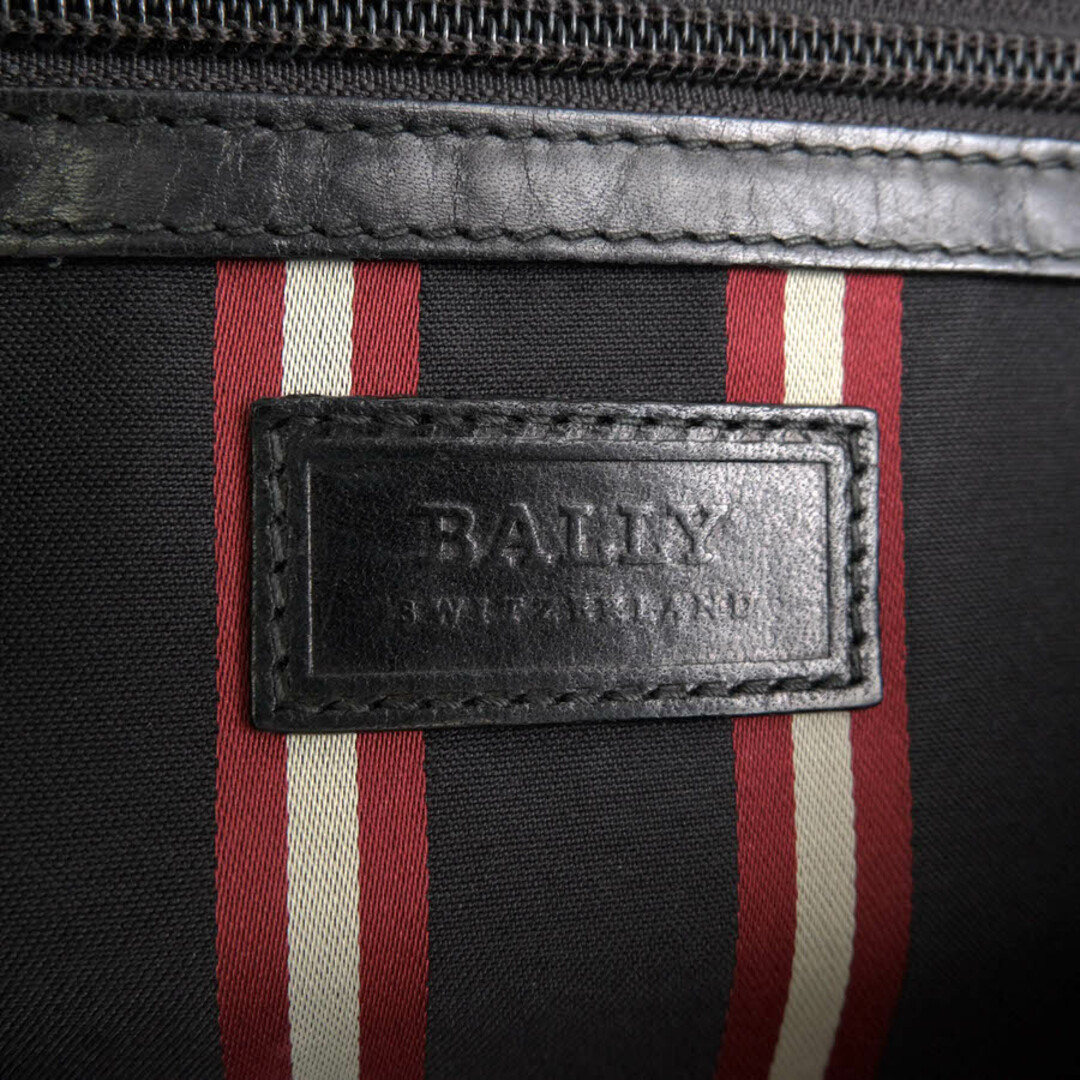 BALLY カーフ レザー 本革 メンズ トート バッグ 黒 赤 A4 収納 BALLY カーフ レザー 本革 メンズ トート バッグ 黒 赤 A4 収納