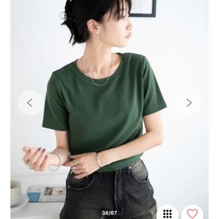 ウィゴー(WEGO)のWEGO ウィゴー リブショートT カーキ L タグ付き新品未使用品 (Tシャツ(半袖/袖なし))