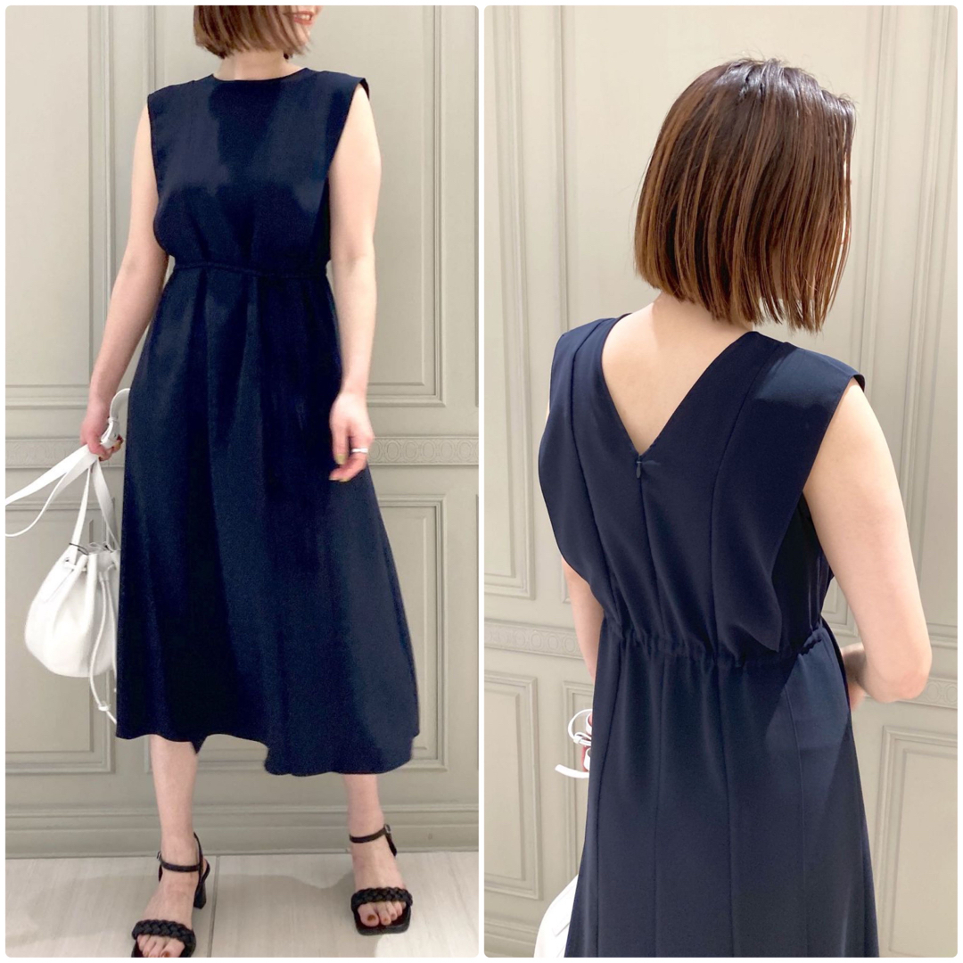 Theory - theory 22SS ラッフルデザイン ロングワンピース 紺 S Theory - theory 22SS ラッフルデザイン ロングワンピース 紺 S
