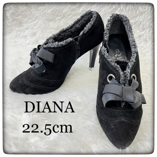 ダイアナ(DIANA)のDIANA ダイアナ リボン付きスエードブーティ size22.5cm(ブーティ)