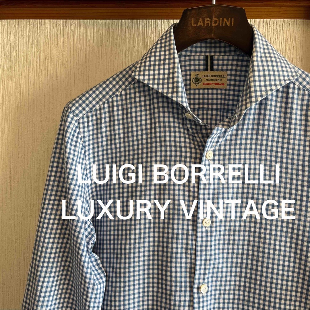 【美品】LUIGIBORRELLI luxury vintage ギンガムシャツのサムネイル