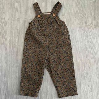 ザラキッズ(ZARA KIDS)の【送料込】&pal／サロペット／コーデュロイ／花柄／オリーブ(パンツ/スパッツ)