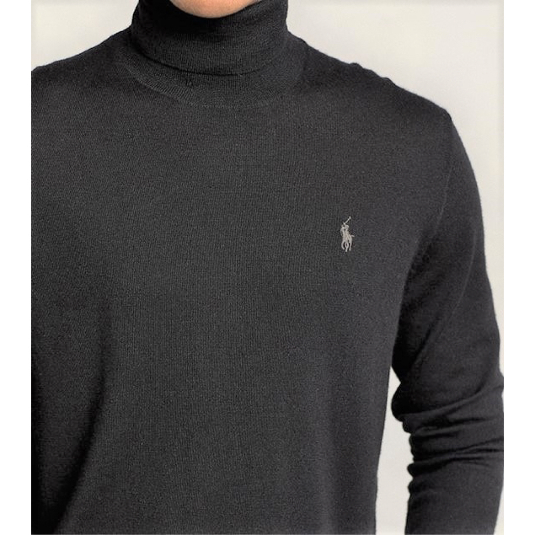 POLO RALPH LAUREN(ポロラルフローレン)のポロラルフローレン　ウォッシャブル　タートルネック　ダークグレー　XL メンズのトップス(ニット/セーター)の商品写真