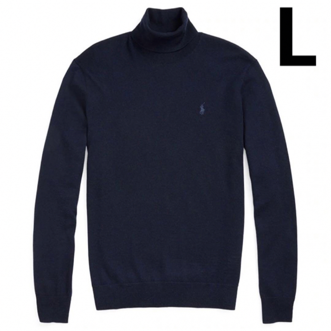 POLO RALPH LAUREN(ポロラルフローレン)の【新品未使用】ポロラルフローレン　ウォッシャブル　タートルネック　ネイビー　L メンズのトップス(ニット/セーター)の商品写真