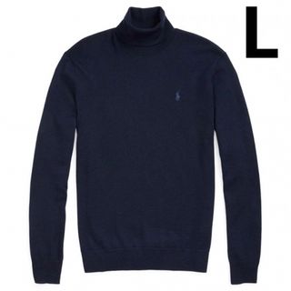 ポロラルフローレン(POLO RALPH LAUREN)の【新品未使用】ポロラルフローレン　ウォッシャブル　タートルネック　ネイビー　L(ニット/セーター)