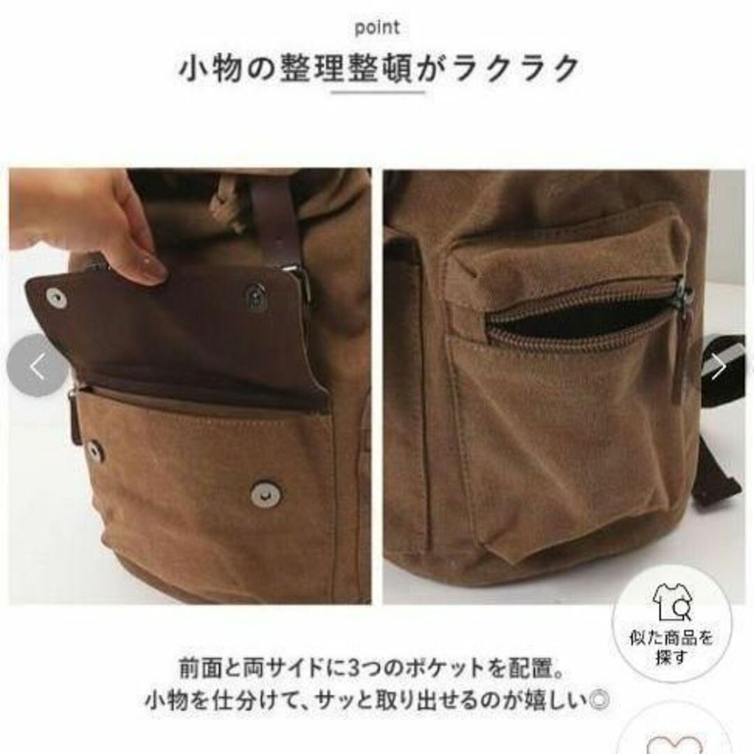 リュックサック キャンバス 帆布 マザーズバッグ 大容量 多機能 軽量 レディースのバッグ(リュック/バックパック)の商品写真