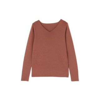 エヌナチュラルビューティーベーシック(N.Natural beauty basic)の美品*N.  [洗える] Vネック長袖ニット M 茶(ニット/セーター)