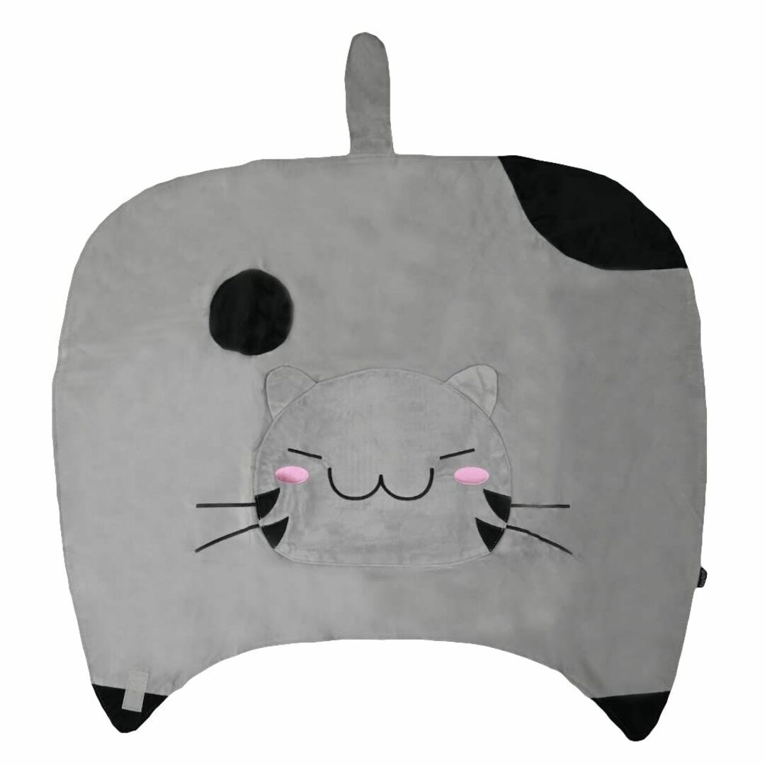 【色: ブラック】空間 ネコブランケット 猫にぎゅーされよう ポンチョ ブランケ