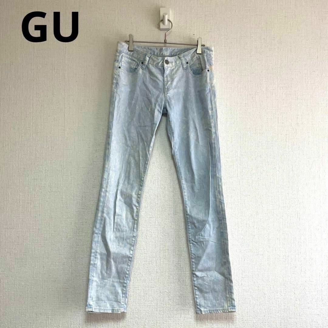 GU(ジーユー)のcu67/GU/ジーユー/USED加工デニムパンツ/サイズ64/レディース レディースのパンツ(デニム/ジーンズ)の商品写真