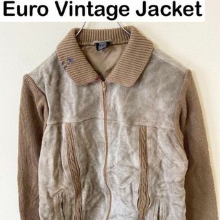 Euro Vintage レザージャケット ブルゾン 古着 ヴィンテージの通販 by